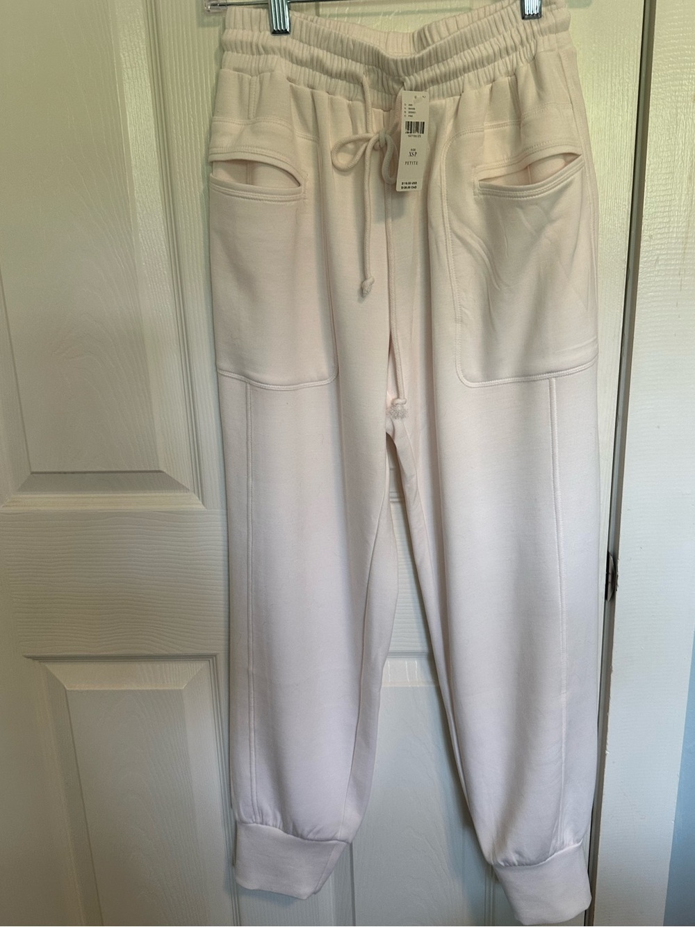 Soft Pink Drawstring Joggers with Front Pockets
